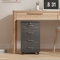 Warmiehomy 4 Drawer Lockable Filing Cabinet, Mobile Under Desk Drawers for Home Office, Under Desk Storage on Wheels for Letter/A4/Legal, Black Walnut, 40 x 34 x 65 cm
