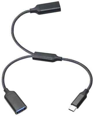 Cavo sdoppiatore USB 3,5 m, da USB tipo C maschio a doppia USB A femmina, adattatore splitter a Y, 1 in 2 uscite, alimentazione e dati con funzione OTG, chip intelligente, per smartphone, laptop, auto