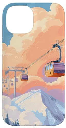 Skigebiet Seilbahn Berge Schnee Natur Hülle für iPhone 14