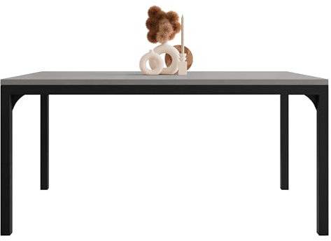 Mirjan24 Couchtisch Mekiosa, Rechteckige Form, Gestell aus Stahl, Kaffeetisch, Wohnzimmertische, Beistelltisch, Sofatisch, Teetisch (Schwarz/Hellgrau)