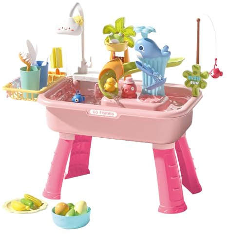 Générique Wasserspieltisch für | Sensorischer Wassertisch – Lernspiel, multifunktionales Waschbecken mit elektrischem Wasserhahn für Garten, Picknick, Spielhaus, Pool, Strand, Geburtstag