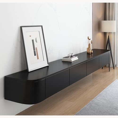 Floating TV Stand, Wall Mounted Media Console, Entertainment Center TV Cabinet for Home Living Room(Black,300CM)