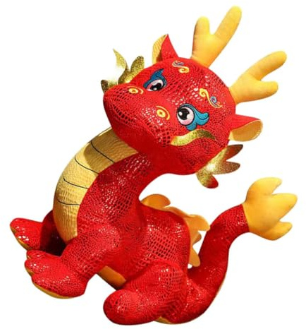 Toyvian Chinesisches Neujahrs Plüschtier Drache Gefüllte Stofftier Drachenpuppe mit PP Baumwolle Traditionelle Dekoration und Glücksbringer als zu Frühlingsfest und Neujahr