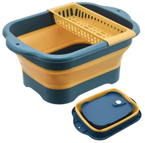 Palangana Para Fregadero De Cocina - Pila De Camping Plegable Con Tapón De Desagüe - Uso En Casa Rodante Y Exteriores Para Frutas Verduras Ropa