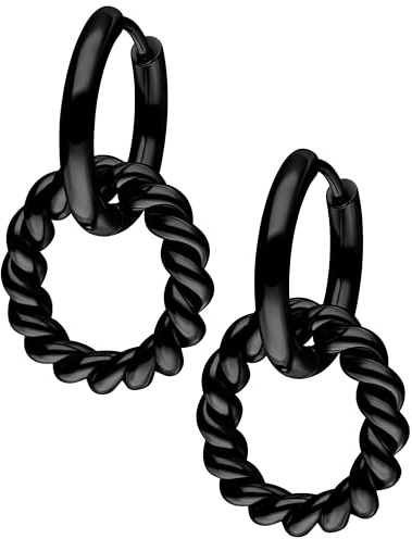 Wildcat Ohrringe - Twisted Circle Hoops, Chirurgenstahl 316L - wasserfest, langlebig, hautverträglich