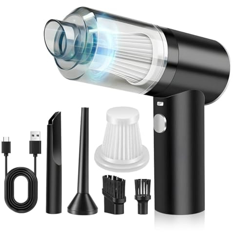 Cordless Handheld Vacuum Cleaner – Portable Mini Vacuum for Car, Desk & Computer – Rechargeable & Lightweight – Air Blower & Compressed Air Duster – Powerful, Compact Cordless for Quick Cleaning