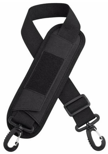 Meralo Adjustable Shoulder Strap Replacement with Comfort Pad, Universal Crossbody Bag Strap for Laptop, Messenger, Duffel, Camera & Gym Bags, Durable Nylon Webbing Strap with Metal Hooks (Black)