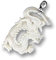 Island Piercings Handgefertigter Anhänger weisser Drachen aus Knochen und Silber PB307