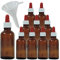 Viva-Haushaltswaren Gabriele Hesse e.K. 10 Pipettenflaschen Apothekerflaschen in Braunglas 30 ml inkl. Pipetten (rot-weiß)