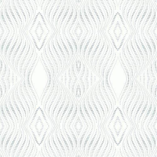 Debona Jewel Diamond Stripe Pattern Wallpaper Silver Metallic Glitter Embossed (White 2470)