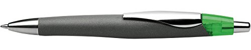 Schneider Pulse Ballpoint Pens Click-Top Pen M Tip Green Ink Charcoal Barrel