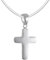 Vinani Damen Kette mit Anhänger - kleines Kreuz mattiert - Schlangenkette 45 cm aus Italien - 925 Sterling Silber für Frauen AKD-S45