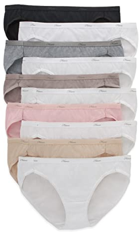 Hanes Women's Bikini Underwear Pack, Classic Cotton Bikini Panties, 10-Pack (Colors May Vary)
