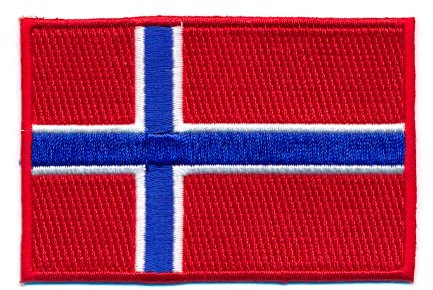 60 x 35 mm Königreich Norwegen Flagge Oslo Patch Aufnäher Aufbügler 0639 B