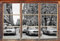 Stil.Zeit Monocrome, Taxis in New York Fenster im 3D-Look, Wand- oder Türaufkleber Format: 92x62cm, Wandsticker, Wandtattoo, Wanddekoration