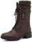 DREAM PAIRS Stivali da Donna Invernali con Lacci Stivaletti Donna Autunno con Tacco Grosso,Size 36,Borgogna