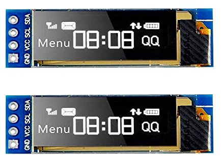 MakerHawk 2 x I2C Display OLED Anzeigemodul Bildschirm Winziges Modul 0,91 Zoll Weiß 128X32 DC 3,3 V bis 5 V kompatibel mit Arduino und anderen Mikrocontollern