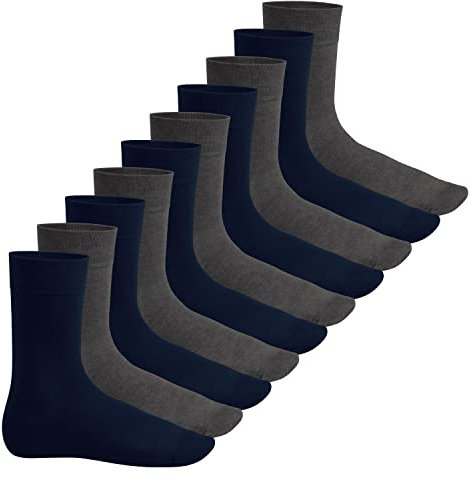 Footstar EVERYDAY! 10 PAAR Damen Herren Socken - Anthra-Schwarz 35-38