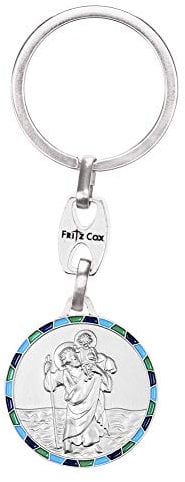 Fritz Cox® Porte-clés Christophorus mosaïque Bleue