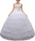 Damen Crinoline Petticoat A-Linie 6 Hoop Rock Slips Langer Unterrock für Hochzeit Brautkleid Ballkleid Weiß, Weiss/opulenter Garten