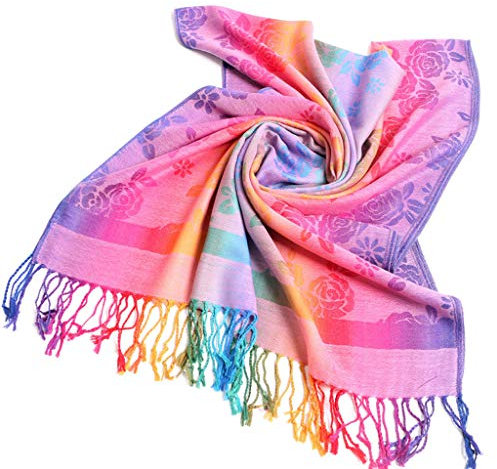 Lazzboy Frauen Lady Fashion Folk-custom Retro Quaste Schal Wrap Travel Schals Damen Pashmina Stola Für Schultertuch Eleganter Mit Floralem Muster In Vielen Farben(Q)