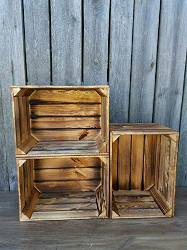 PYXIDAS Rustic Wooden Storage Crates – Durable Handmade Boxes for Home, Kitchen or Office | Decorative Organizer & Holiday Storage Idea(3)