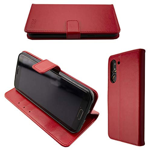 caseroxx Bookstyle Handytasche für Doro 8080/8062 in rot – Klapphülle mit Kreditkartenfächern, Magnetverschluss, Standfunktion & Rundumschutz für Display und Gehäuse
