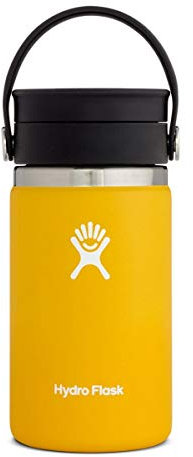 HYDRO FLASK - Reise-Thermosflasche 354ml (12 oz) - Isolierter Edelstahl-Kaffeebecher Thermo - Flex Sip Lid Auslaufsicher - Coffee Travel Mug für Unterwegs - Edelstahl - Weite Öffnung - Sunflower