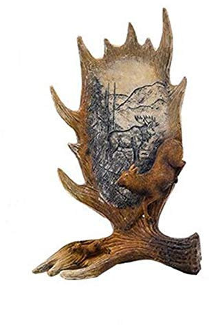 MWBLN Skulpturenstatue,Nordic Style Home Decor Kreative Simulation Elchgeweih Retro-Skulptur, Kunsthandwerk Wohnzimmer TV-Schrank Figuren Mehrfarbig