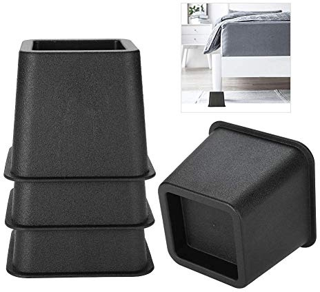 Ejoyous 4er Betterhöhung 10cm, Möbelerhöher Möbelerhöhung Tischerhöher Elefantenfuß Bed Riser Füße zur Erhöhung von Betten-Schwarz