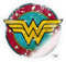 Spreadshirt DC Comics Wonder Woman Logo Used Look Sticker, max. 10 x 10 cm, 10 x 10 cm, Transparent glänzend