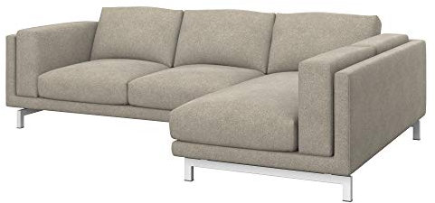 Soferia Sofabezug L Form Kompatibel Mit Nockeby Ecksofaüberzug Ecksofaüberwurf Sofaschoner Cover Fleckschutz Kratzfest Robust Strong Taupe Beige