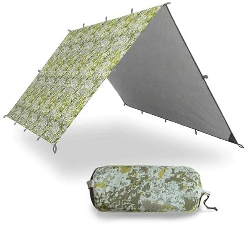 AquaQuest Safari wasserdichte Camping-Plane - Leichter Sonnenschutz oder Regenschutz - Wandern, Rucksackreisen & Hängematte, 6 x 4 m Felsentarnung
