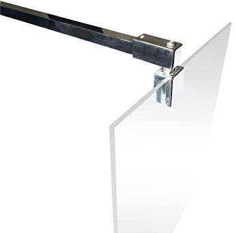 Schulte Stabilisator für 5-8 mm Glas, 122 cm kürzbar und winkelbar, Chromoptik, Haltestange für Glas/Wand Stabilisation, Wandhalterung für Duschwand