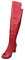 Joliss Donna Tacco A Blocco Moda Sopra Il Ginocchio Boots Donna Zip Punta Rotonda Stivali Alti Tacco Medio Stivali Lungo Rosso Numero 39 EU/40Cn