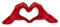 BUSDUGA 4048 Keramik Hand Herz rot Dekoration 30x10x7cm Skulptur