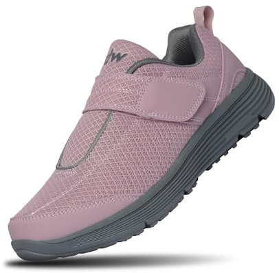 diawin Diabetiker Weite Schuhe Damen – Nahtloser Großzügiger Extratiefer Innenraum – Orthopädische dw Schuhe mit Klettverschluss in 3 Breiten, Hallux Geschwollene Breite Füße, Pink Punch