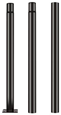 Jandei - Poteau pour lampadaire de 3 mètres par tranches de 1 m - Acier galvanisé noir avec base d'ancrage - Résistant aux intempéries - Idéal pour jardins, rues et parcs - Vis incluses