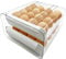 WAIZHIUA 32 Grid Egg Holder Storage Container Clear Double-Layer Kitchen Fridge Egg Drawer Boxes Plastic Egg Basket Organiser for Refrigerator