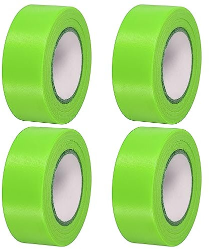 PATIKIL Absperrband Flatterband Warnband | 25mm x 30m PVC Nicht Klebend | 4 Stück Markierungsband für Bäume Hochzeiten Gefahrenbereiche Außenbereich - Grün