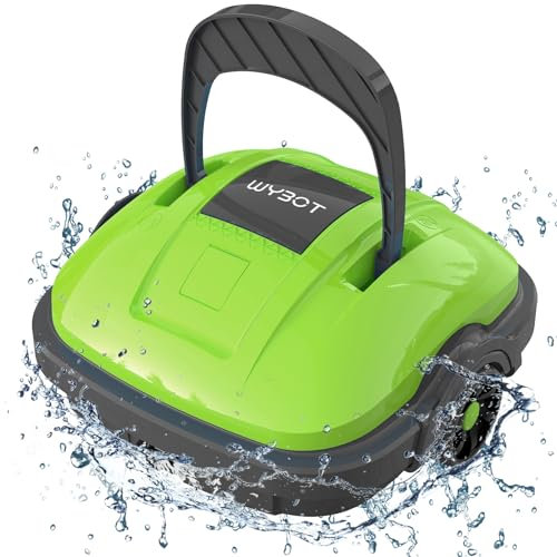 WYBOT Robot Piscina inalámbrico a batería, Aspirador de Piscina con Doble Motor, autoaparcamiento, Fuerte Potencia de succión, limpiafondos automático para Piscinas subterráneas de hasta 50 m²