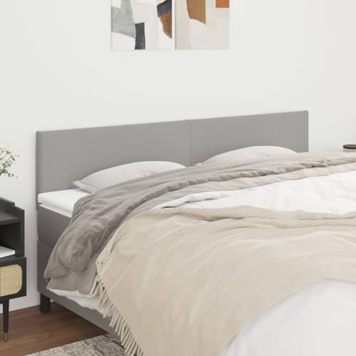 vidaXL Kopfteile 2 STK. Hellgrau 100x5x78/88 cm Stoff