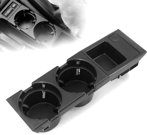 UCkasayfy Mittelkonsole Becherhalter Münzenhalter kompatibel mit BMW E46 Serie 3er Serie #51168217953 1999-2006 schwarz
