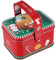 HOLIDYOYO Weihnachts-Blechdose Mit Griff Weißblech-Bonbonglas Weihnachtsplätzchendose Keksdose Mit Deckel Cartoon-Eichhörnchen-Leckerei-Box Für Partyzubehör Im Winterurlaub