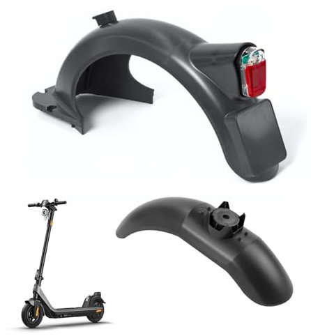 MaxEarn Vorderer und Hinterer Kotflügel mit LED Rückleucht & Haken Zubehör, Scooter Schutzblech Ersatzzubehör für Segway Ninebot Max G30/G30LP/G30LE/G30LE ii/G30D/G30e/G30e ii Elektroroller