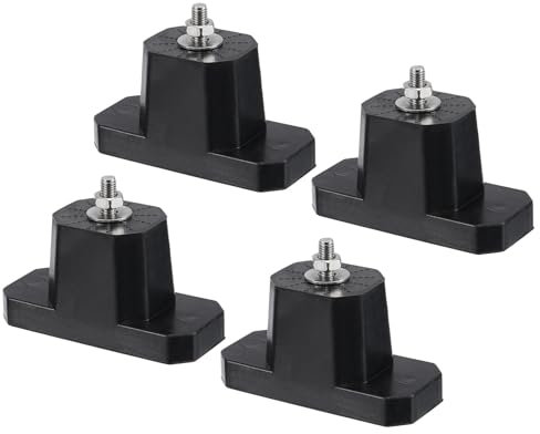 PATIKIL Soportes de Goma para Montaje de 4.33x1.81x2.36 Pulgadas, 4 Piezas de Soportes Mini Split Antivibración para Aire Acondicionado Exterior, Negro