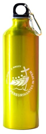 PILGRIM'S BACKPACK Borraccia del Pellegrino in Alluminio, Termica, Capacita 750 ml, Prodotto Ufficiale Giubileo 2025 (Giallo)