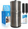 Euroguard filtre à gravité - Système de filtration d'eau en acier inoxydable 304, 8,5 L, 2 filtres à charbon actif, robinet 100% inox (Argent Mat)