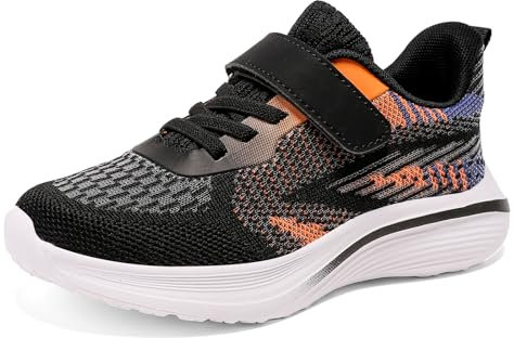 Jawixu Hallenschuhe Für Jungen Turnschuhe Für Jungen Turnschuhe Mädchen Hallenschuhe Kinder Sportschuhe Kinderschuhe Sneaker Tennisschuhe Freizeitschuhe Outdoor Laufschuhe Schwarz 38EU