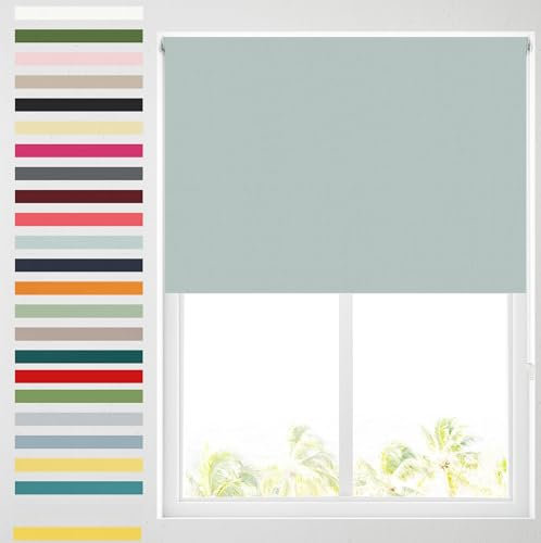 Barnes Blinds - Blackout Roller Blinds for Windows, Custom Cut to Size - Black Out Thermal Fabric Durable Fittings Easy Fit - Roller Blind (Duck Egg 91.5cm)